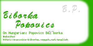 biborka popovics business card